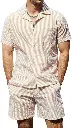 Mens Casual 2 Piece Outfits, Short Sleeve, Button Down